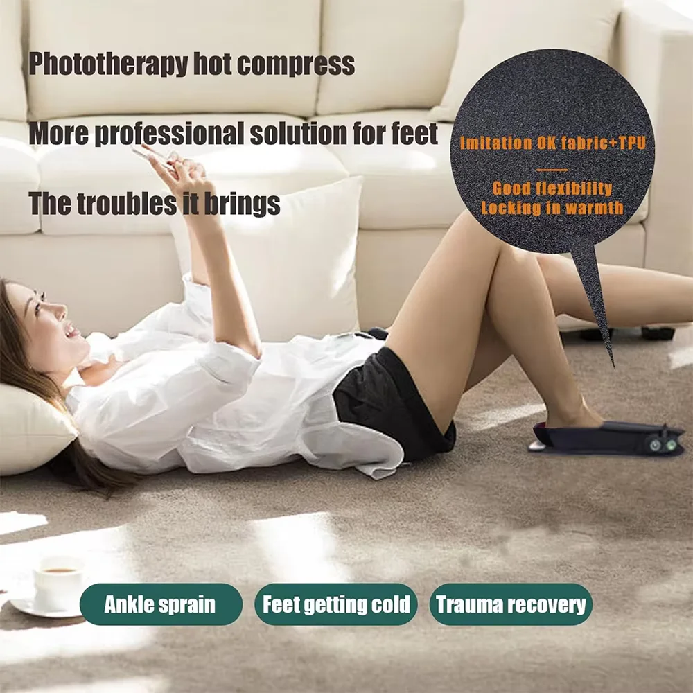 Infrared Red Light Therapy Boots 2PCS 660nm 850nm LED Foot Massager Slippers Plantar Fasciitis Physiotherapy