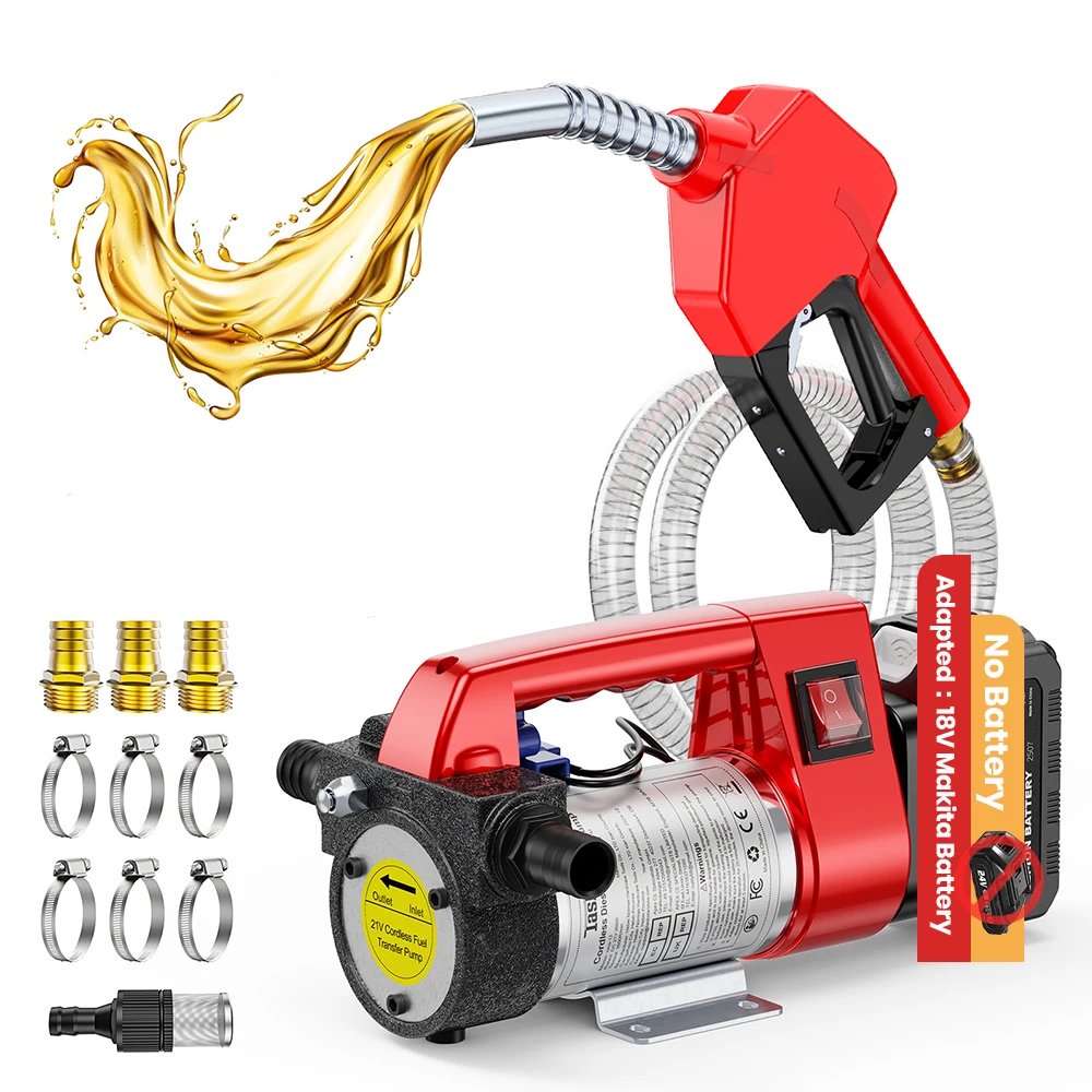 Taskstar 21V Elektrische Brandstofpomp voor Diesel Kerosine Trucks Tractoren Diesel Overpomp 45 L/min Voor Makita 18V accu-aansluiting
