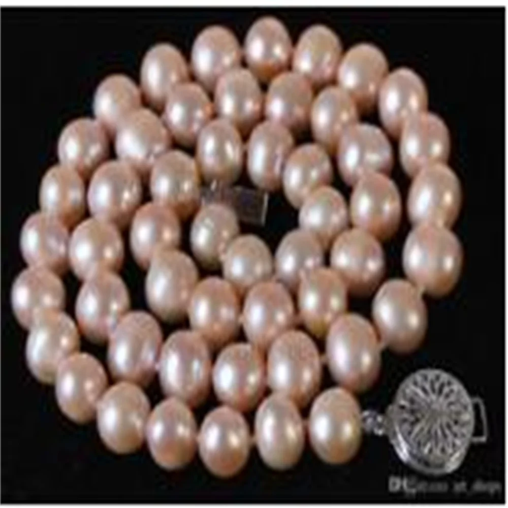 2017 Nieuwe Charming!8-9Mm Natuurlijke Roze Akoya Gekweekte Parel Ketting 18"