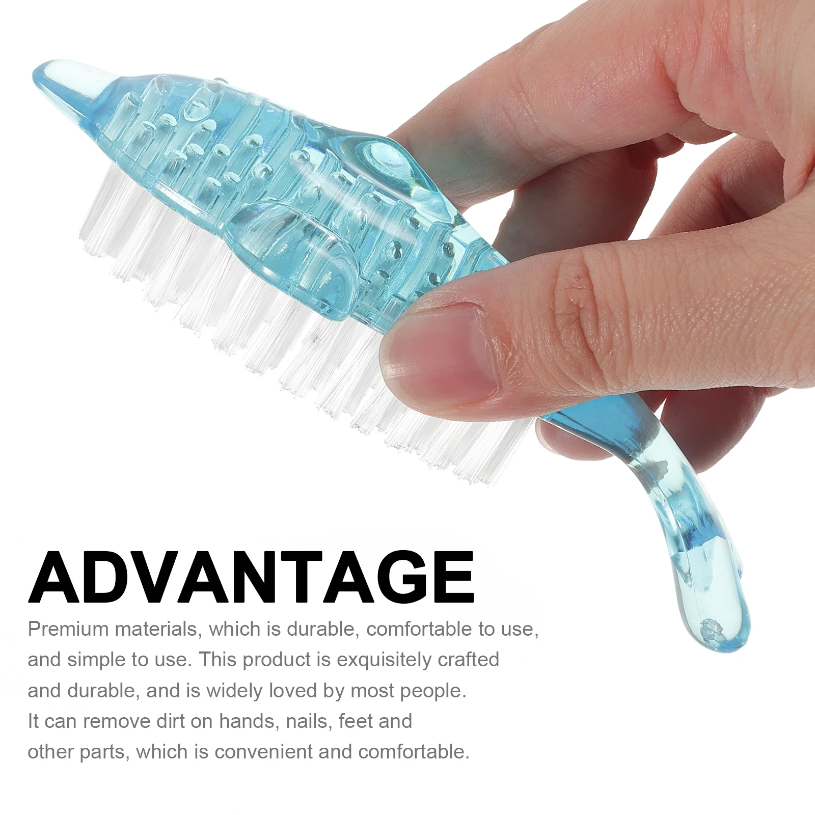

5 Pcs Nail Brush Practical Design Animal Shaped Scrub Primer Cleaning Fingernail Brushes Pp Silk Cute Dolphin-shaped Handle