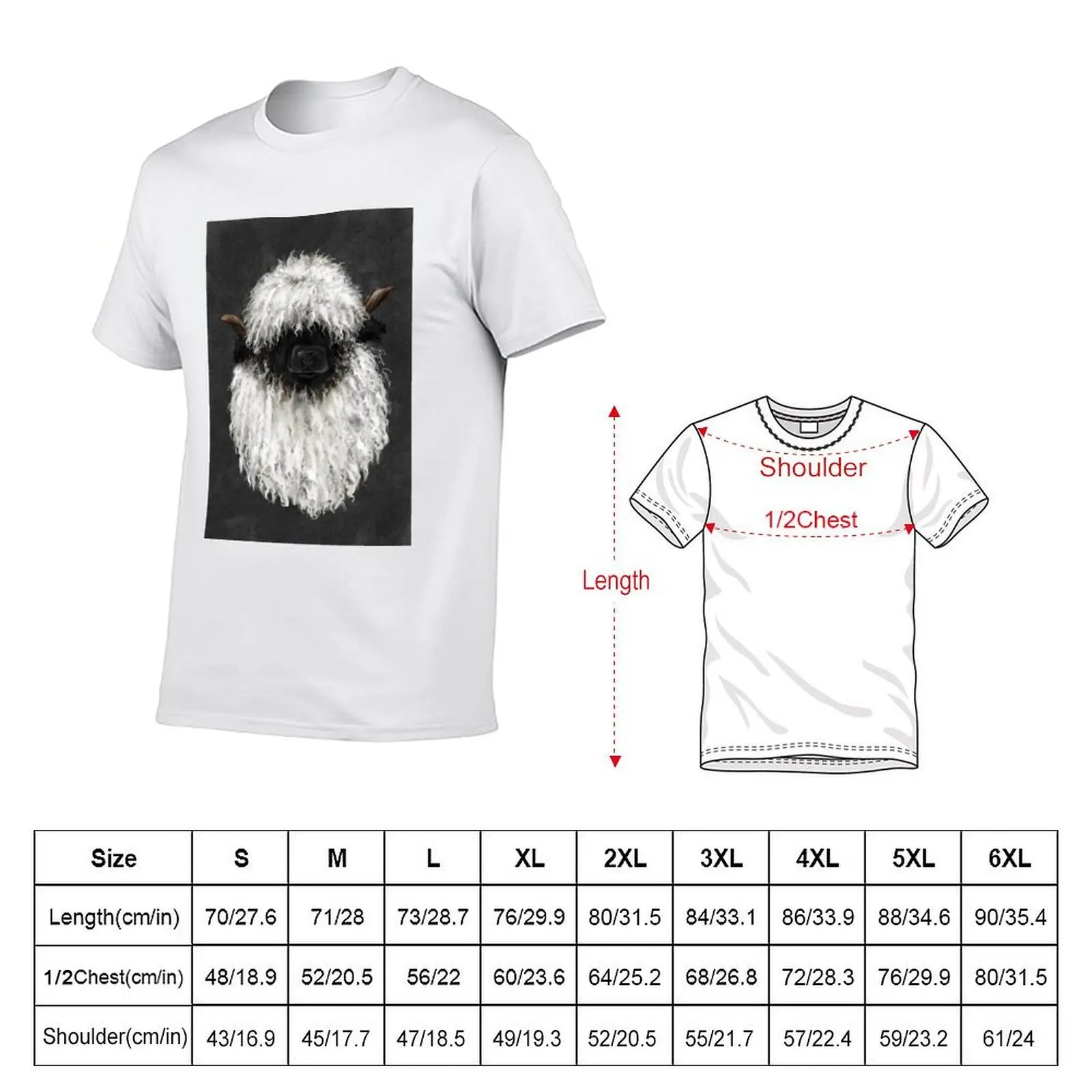 بو الأغنام. تي شيرت Valais Blacknose Sheep.Sticker تي شيرت للرجال تي شيرت للرجال جرافيك تي شيرت مضحك