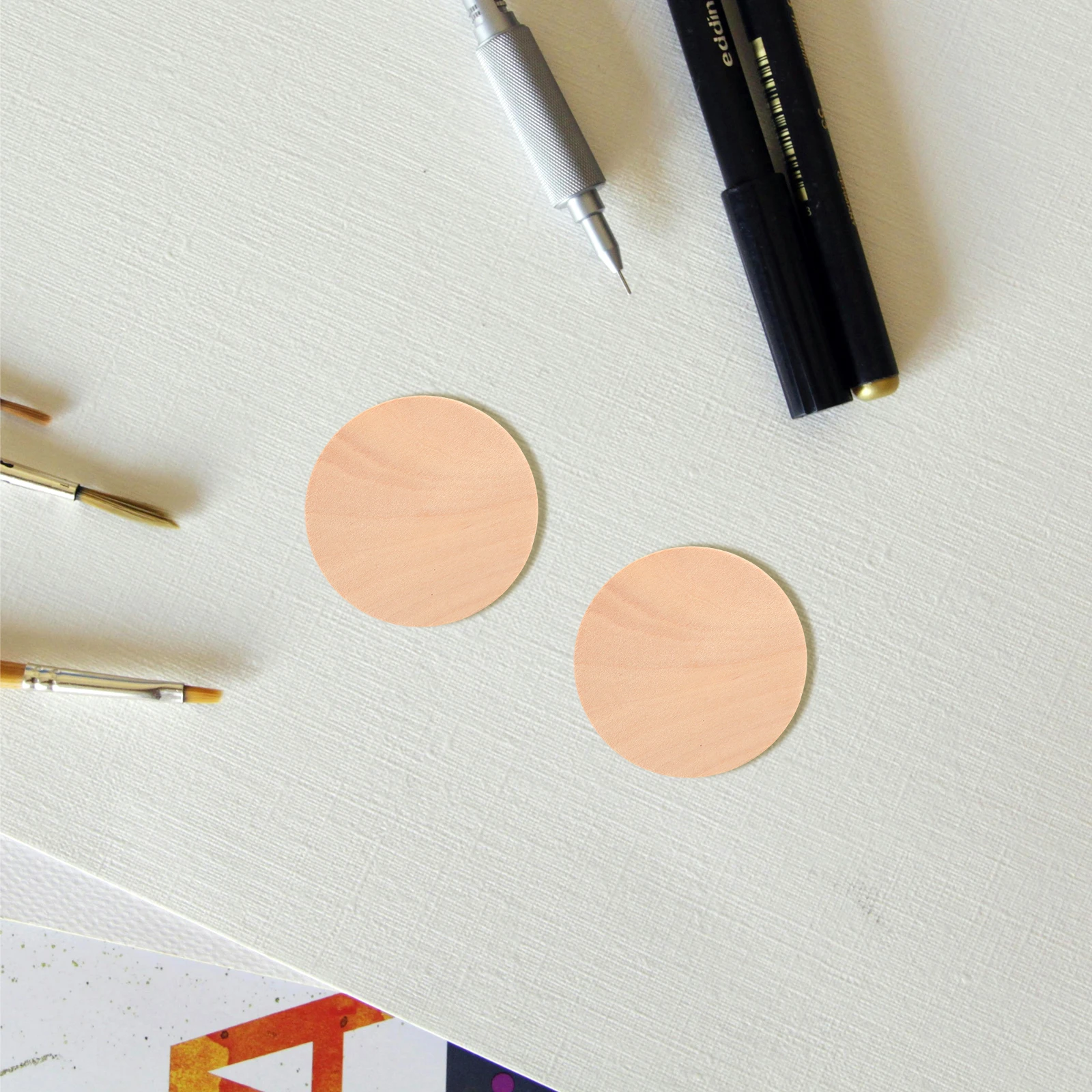 

50 Pcs Unfinished Round Chips Crafting Wood Rounds Slices Shapes Graffiti Cutouts Crafts Circles
