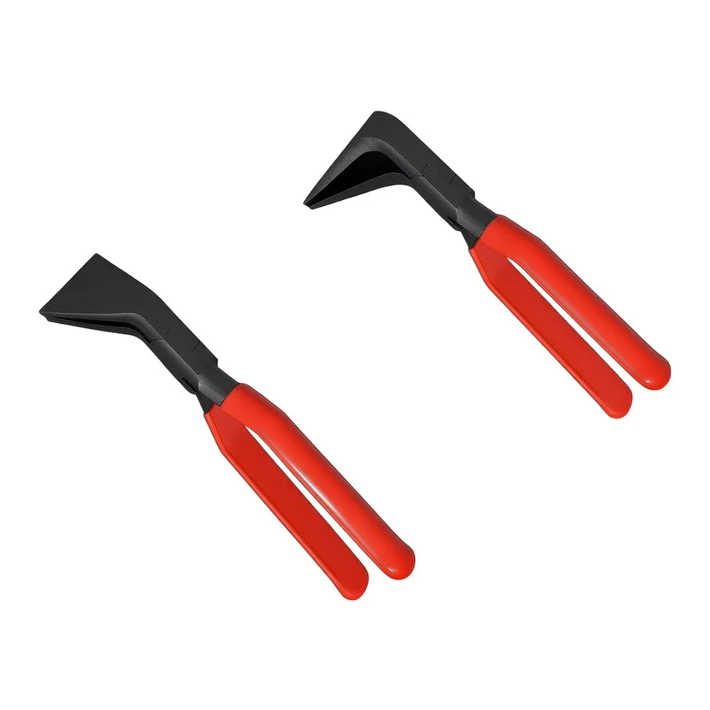 Industrial Grade 90 and 45 Degree Angle Pliers with Plastic-Coated Jaws and Ergonomic Rubber Handles for Fabrication Workflows