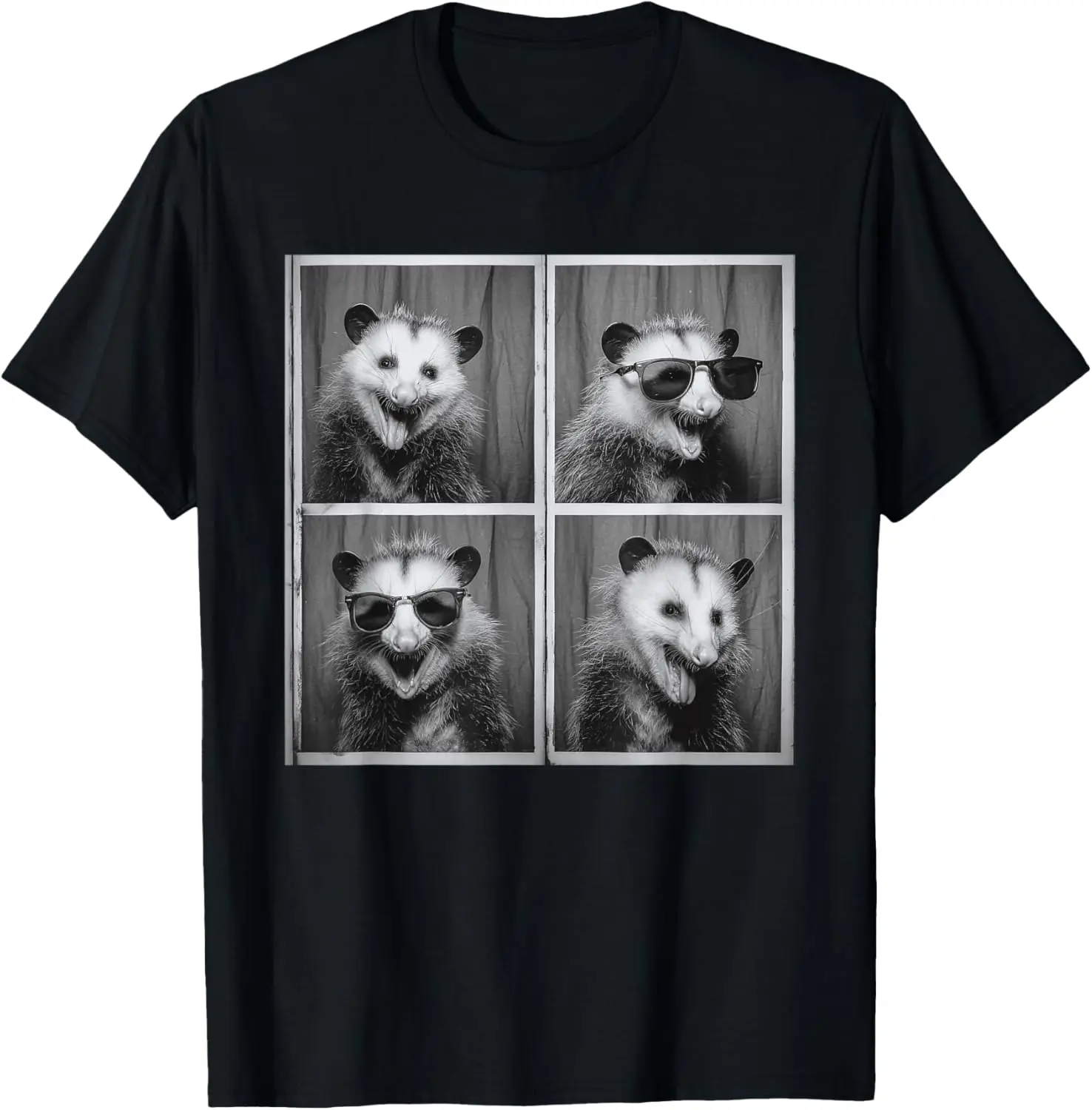 Funny Opossum Possum Sunglasses T-Shirt 100% Cotton Trendy Y2K Short-Sleeve Tee – Soft, Quick-Drying, All Occasion Casual  Suitable For Concert Party Hanging Out Sightseeing Trip
