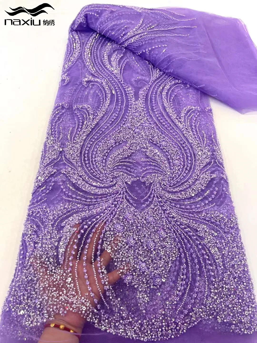 

Madison-Lace Embroidery for Groom Sewing, French African Sequins Beads, Nigerian Fabrics for Dresses, High Quality, 2024