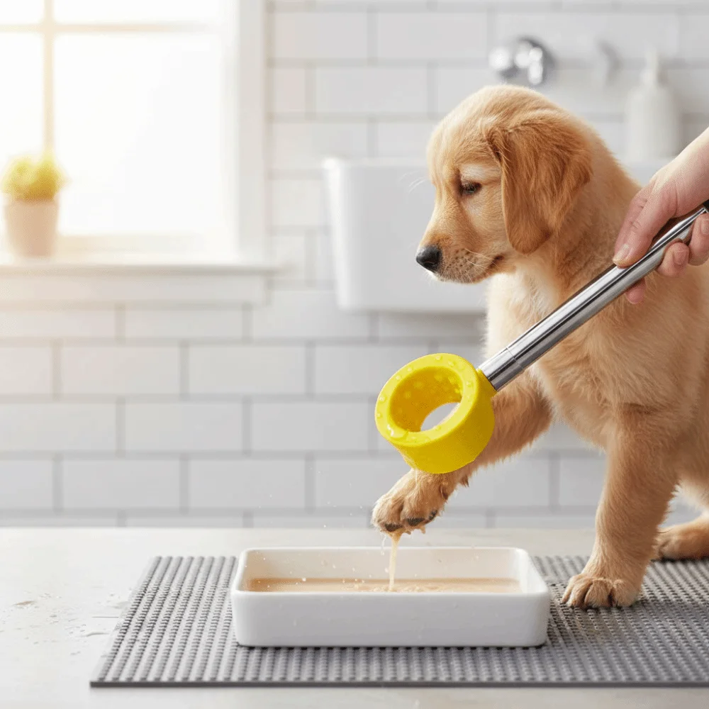 3D Printed Craft Pet Paw Cleaner Fine Workmanship Labor-saving Structure Pet Foot Washing Sprinkler Water Spray Design