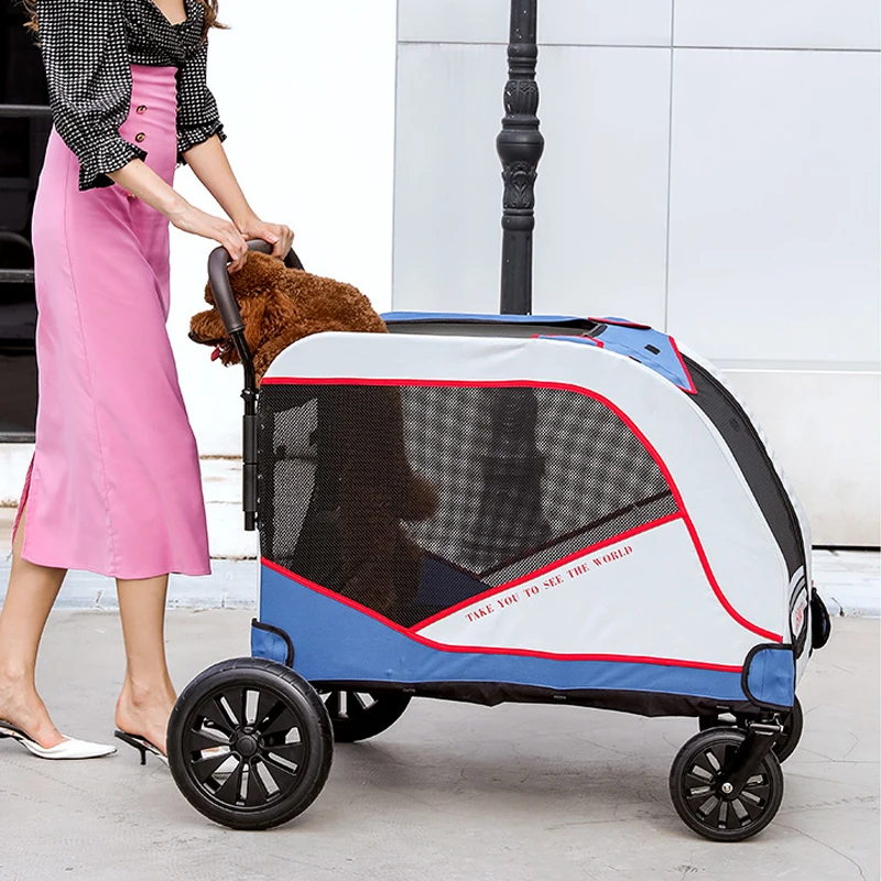 Lightweight Por   Pet Stroller Breathable Cats Dog Stroller Adjus   Pet Carrier
