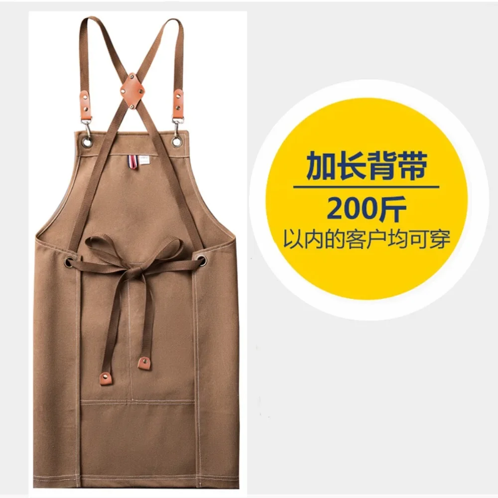 2024 Foreign Trade Thick Canvas Apron Wholesale Cross Border Kitchen Garden Tool Apron Horticultural Outdoor Storage Work Apron