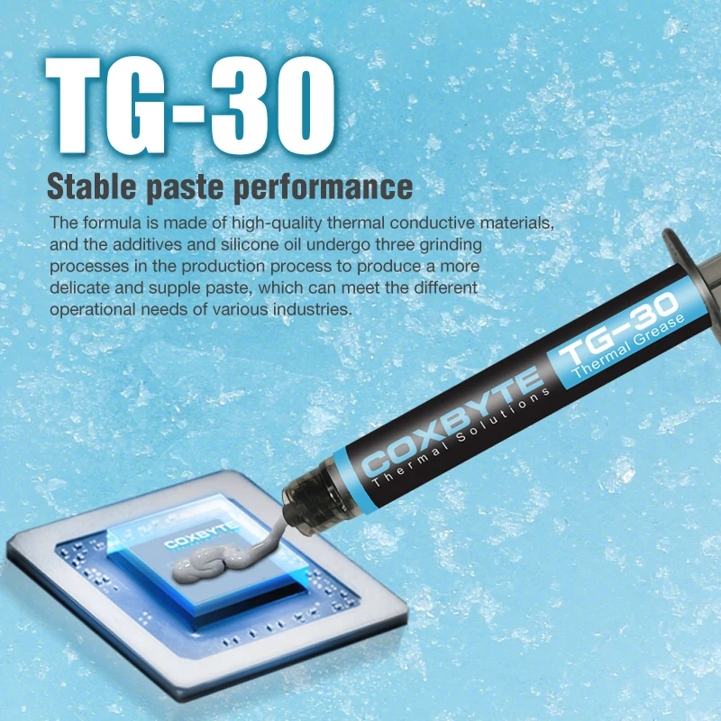 Coxbyte 17.5W/mk Thermal Paste TG-30 2g 4g For CPU GPU Printer HeatSink Cooling Cooler Thermal Grease Compound Silicone