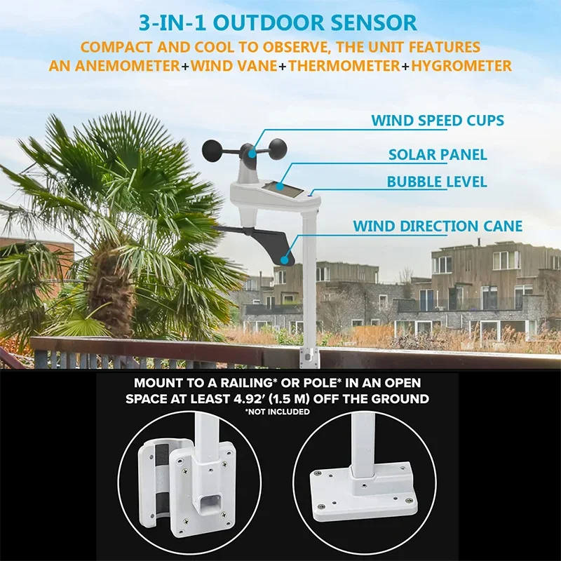 2026 Home Professional Digital Monitor Thermometer Intensity Temperature Transmitter Hygrometer Tuya Wireless Weather Station Wi