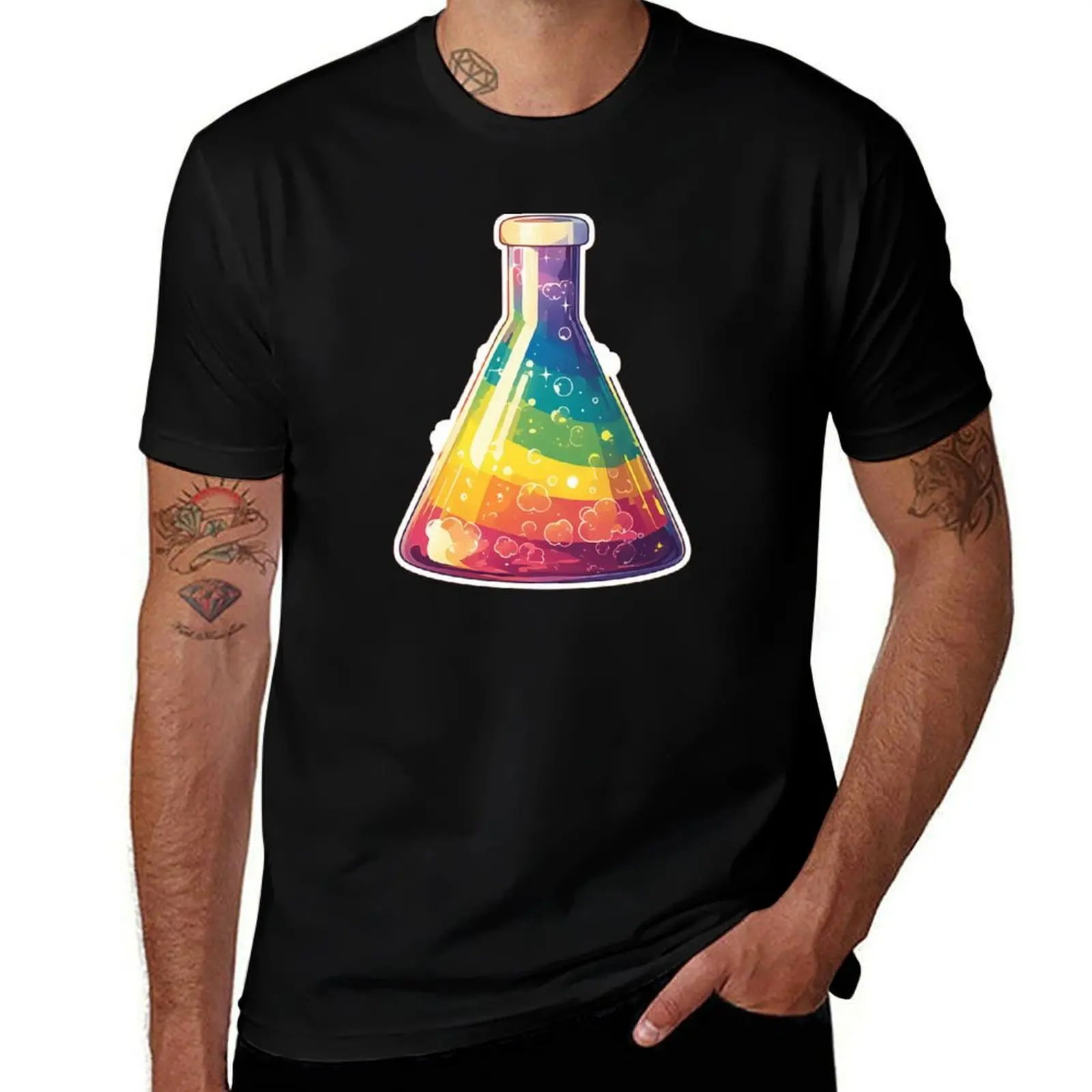 

Rainbow Beaker flask T-Shirt Aesthetic clothing gifts for boyfriend vintage clothes sports fans Short sleeve tee men