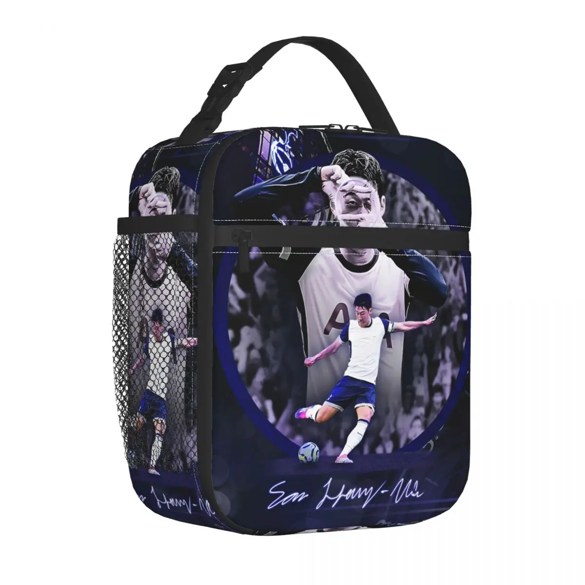 Son Heung-Min كرة القدم كرة القدم معزول أكياس الغداء حقيبة للحفاظ على البرودة قابلة لإعادة الاستخدام عدد 7 كبير حمل علب الاغذية الرجال النساء مكتب في الهواء الطلق