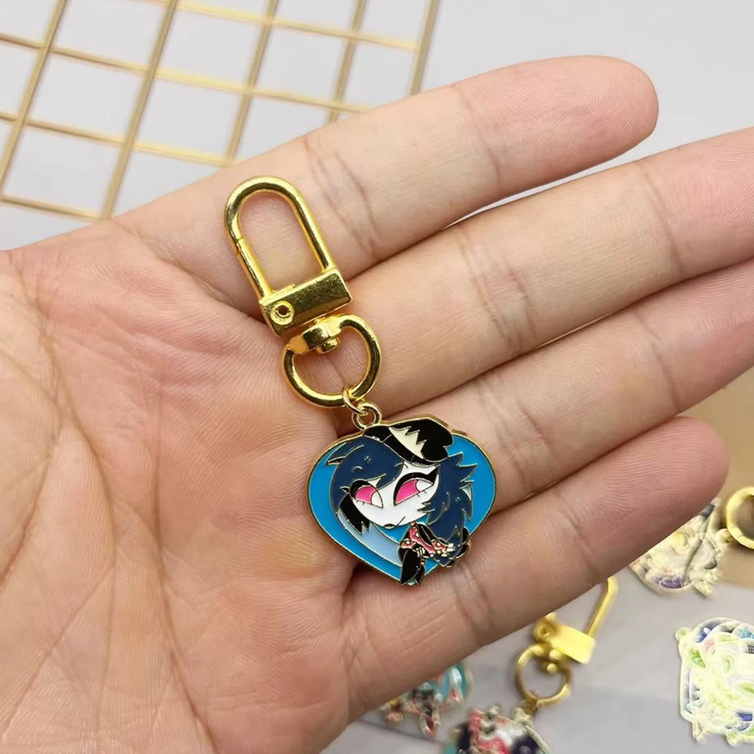 Helluva Boss Key Chains Keychain Cosplay Metal Alloy Pendant Keyring Prop