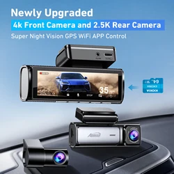 Adinkam Upgraded 4K Front and 2.5K Rear Camera Dash Cam Night Vision with Wifi GPS DashCam Car DVR Parking Monitor