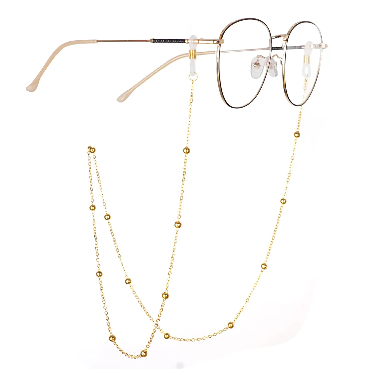 Fashion Woman Sunglasses Chain Cylinder Bead Chain Anti-Falling Glasses Eyeglasses Cord Necklace