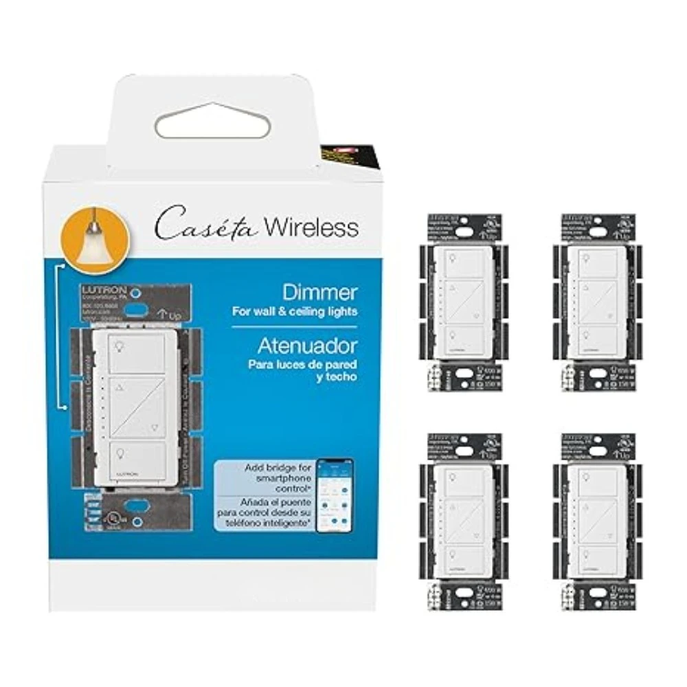 New upgrade - 4 Pack Smart Dimmer Switch ( Smart Hub Required), for LED Lights, 150 Watt, Single-Pole/3-Way, No Neutral Required