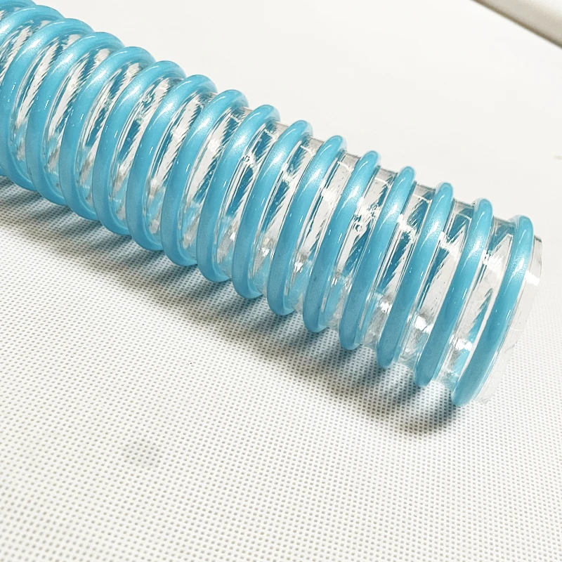 2025Flexible Plastic Reinforced PU Pipe with Corrugated Spiral Water Pump, Flexible Hose Through Material Pipe