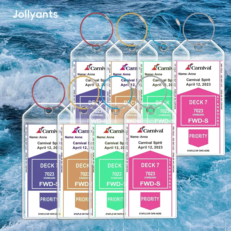 Label bagasi pelayaran untuk pemegang Tag kapal pesiar karnaval, barang penting pelayaran tahan air di 2023, 2024, & 2025