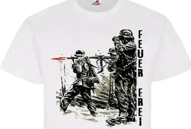 

Wehrmacht MG-34 Machine Gun Shoulder Shooting Free Fire T-Shirt New 100% Cotton O-Neck Summer Short Sleeve Casual Mens T-shirt