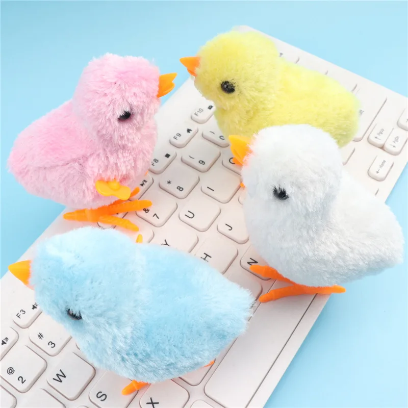 Cartoon Plush Wind-Up Chicken Rabbit Interative Playing Toy Clockwork Chick Popular Chick Kids Gifts