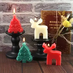Deer Candle Silicone Mold Diy Aromatherapy Gypsum Soap Making Home Dining Table Candles Christmas Tree Crafts Christmas Gifts