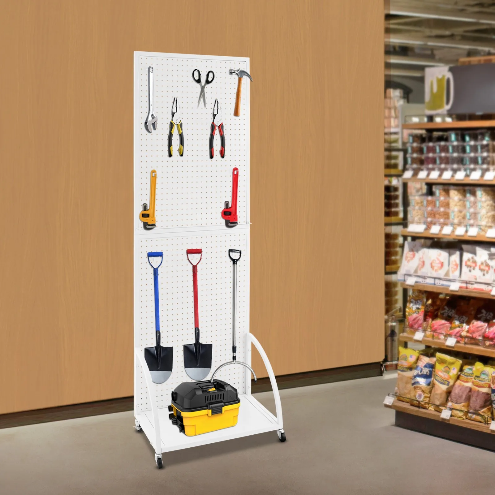 

Pegboard Display Stand Retail Store Tool Organizer With Hooks For Craft Fairs And Markets Durable And Mobile