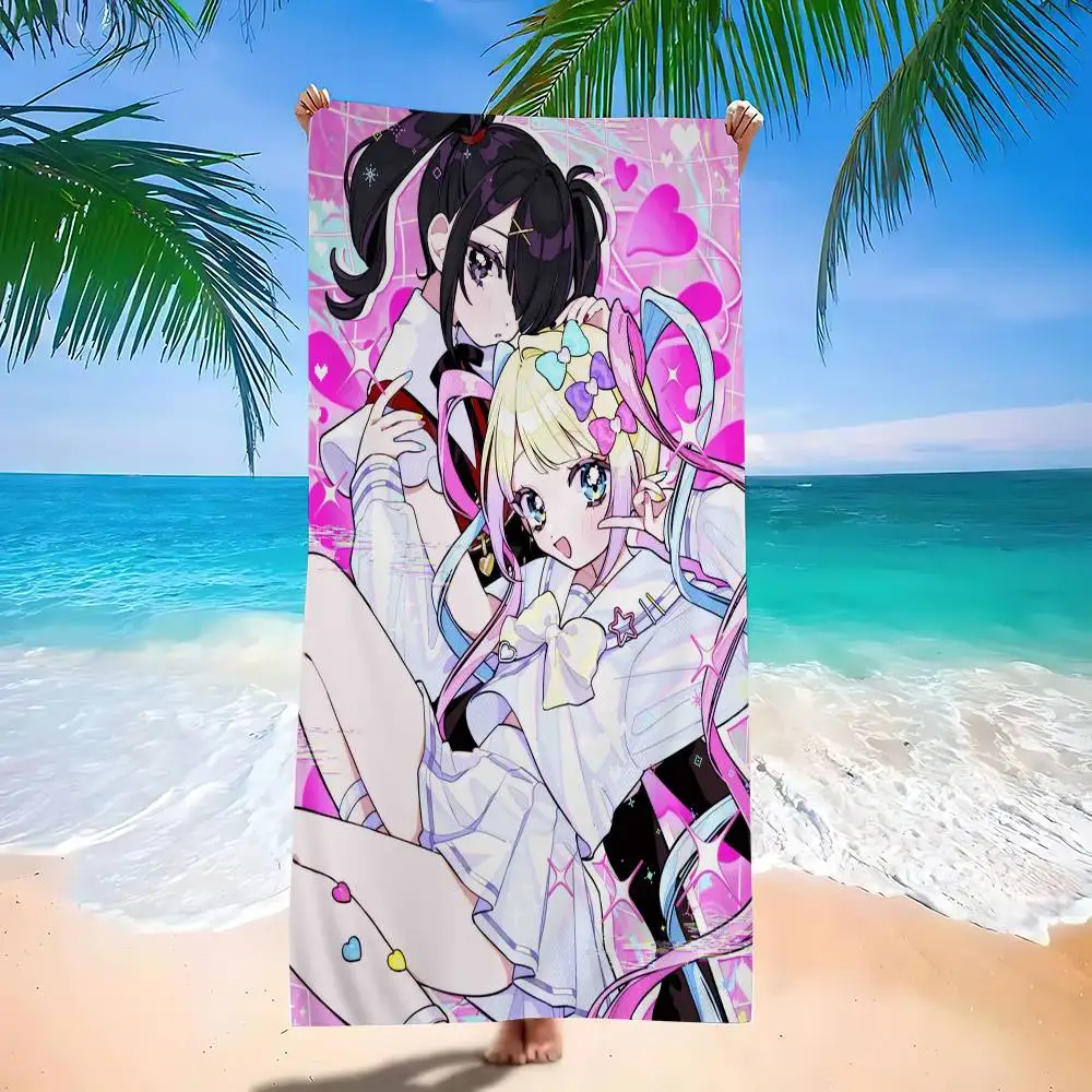 Needy Girl Streamer Overload Anime Beach Towel Bath Towels for Girl Microfiber Quick Dry Sand Free Beach Yoga Spa Gym Pool