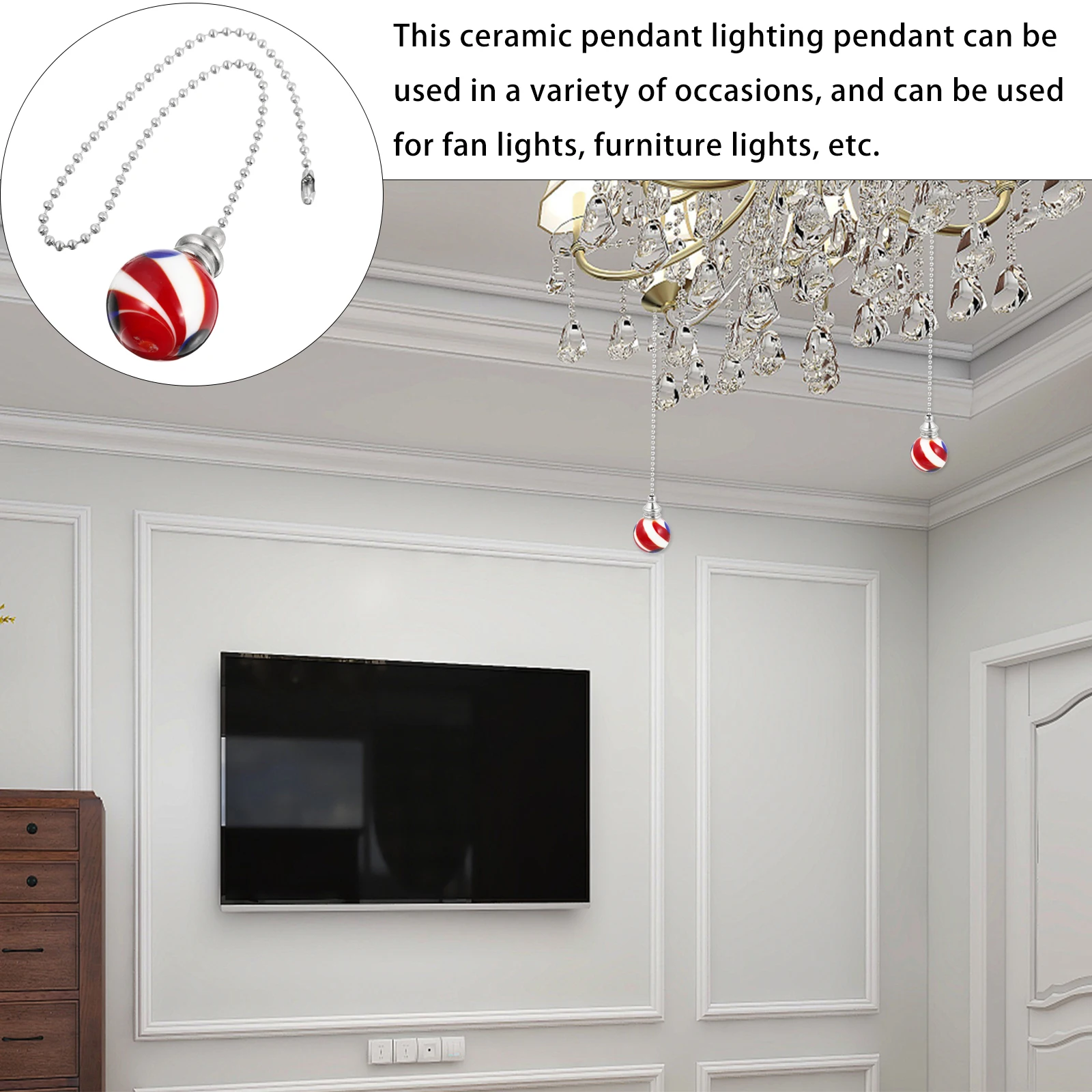 

1Pcs Elegant Fan Light Pull Chain Pendant Home Decor Fashion Delicate Design for Parties Weddings Festivals Rooms