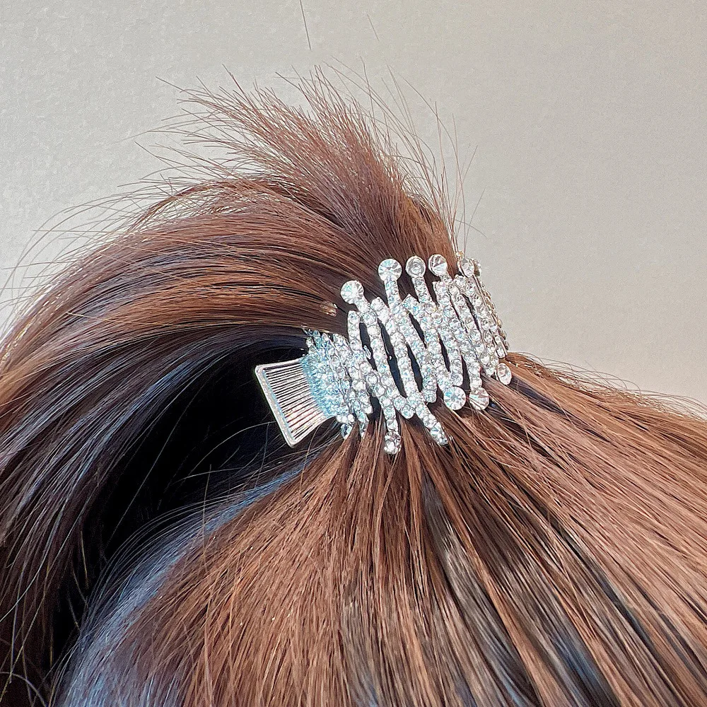 Rhinestone Ponytail Claw 1PCS Super Shiny for Women High Ponytail Lazy Clip Summer Advanced Decor Durable Kit