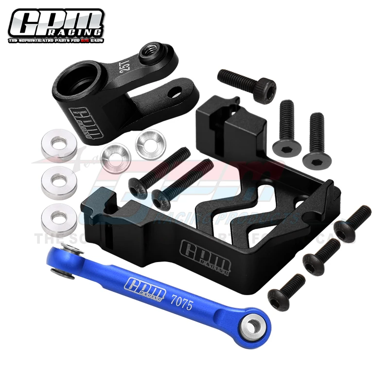 GPM Alu Servo Mount +Tie Rod+25T Servo Horn For TRAXXAS 1/10 Maxx 1.0/2.0 Slash