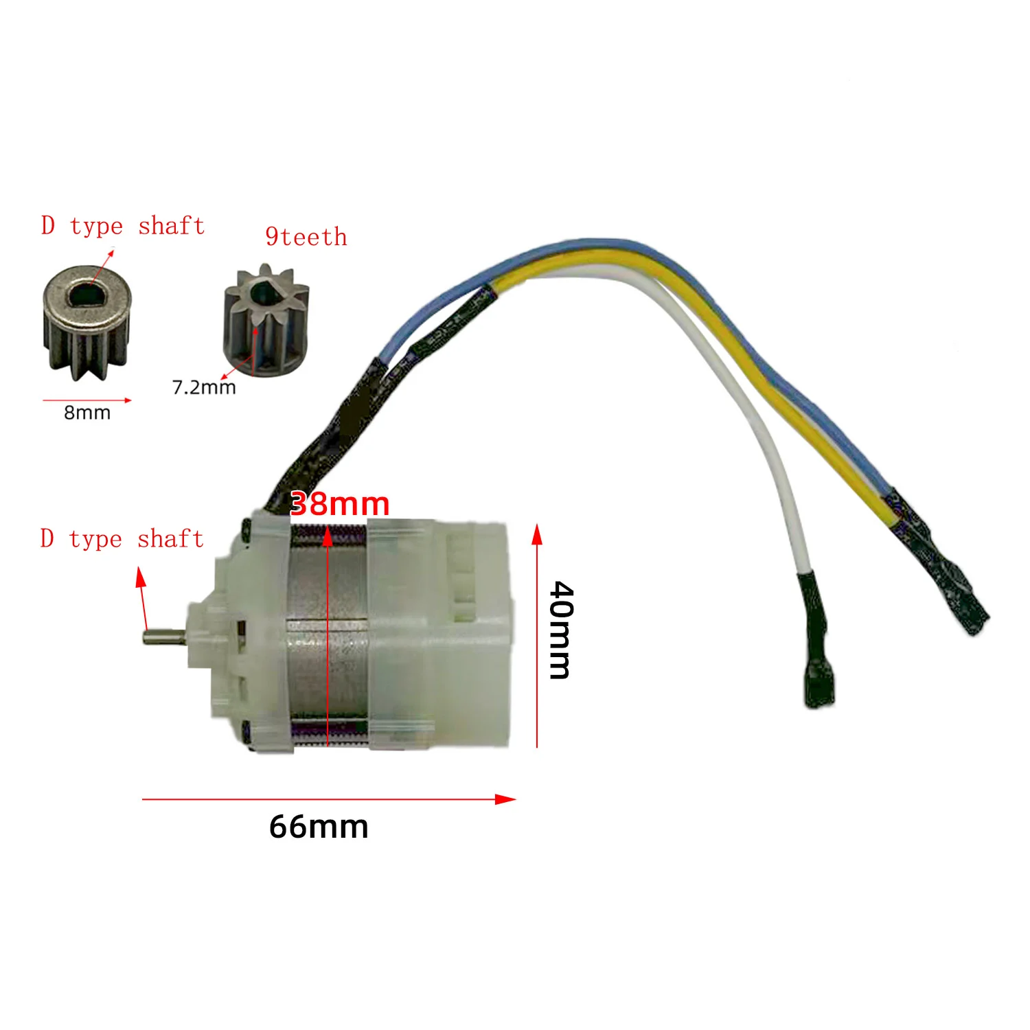 Car Wash Brushless Motor 3820 With 9 Tooth D Shaft For High Pressure Water Pump Pure Copper Core Efficient Cleaning Tool