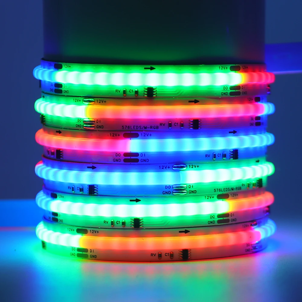 12V 24V WS2811 LED Strip Light RGB 576LED/M Ultra Bright Flexible High Density Dream Color Home TV  Backlight Decoration 0.5M 1M