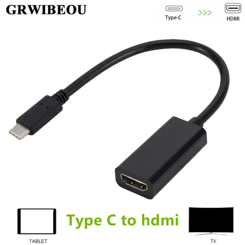 Grwibeou USB-C to HDMI Adapter Type C to HDMI Adapter USB 3.1  Male to Female Converter for MacBook2016/Huawei Matebook/Smasung