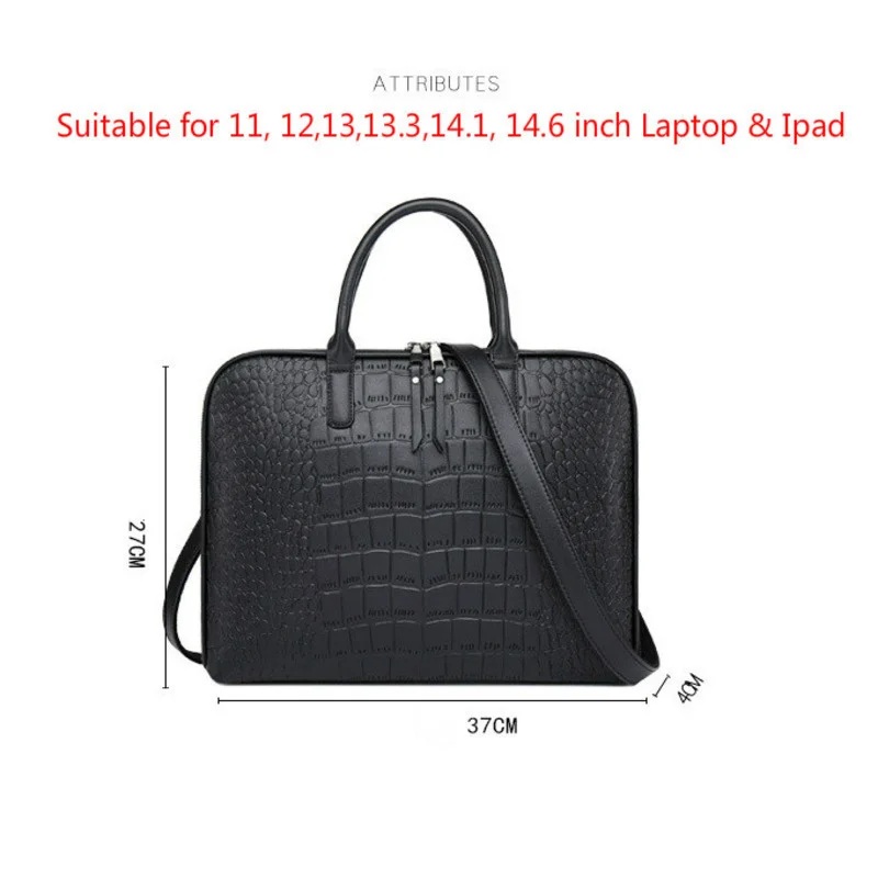 Business Women Briefcase Leather Handbag Woman Casual Totes14.1 15.6 Inch Laptop bag Shoulder Office Bags For Ladies Briefcases