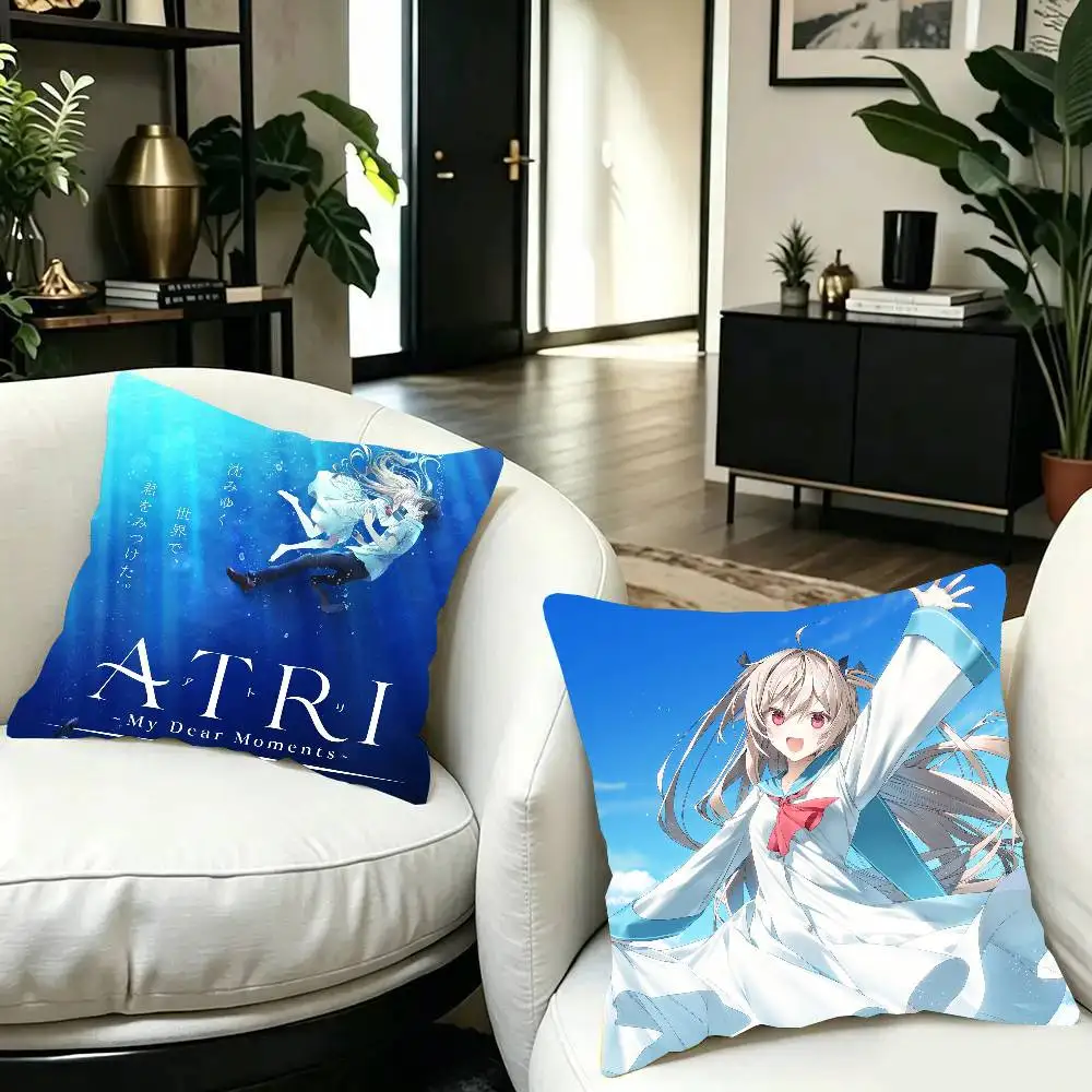 A-ATRI My Dear Moments Anime Pillow Case Fashion Square Pillowcase Bedroom Sofa Room Ins Decoration Leisure