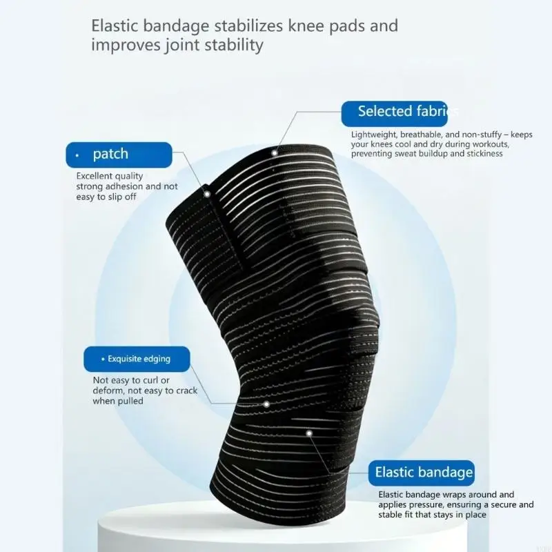 Universal Knee Ankle Wrap Band Breathable Knee Wrap for Sports Injury Prevention Sweat Wicking and Joint Stability 4XBB