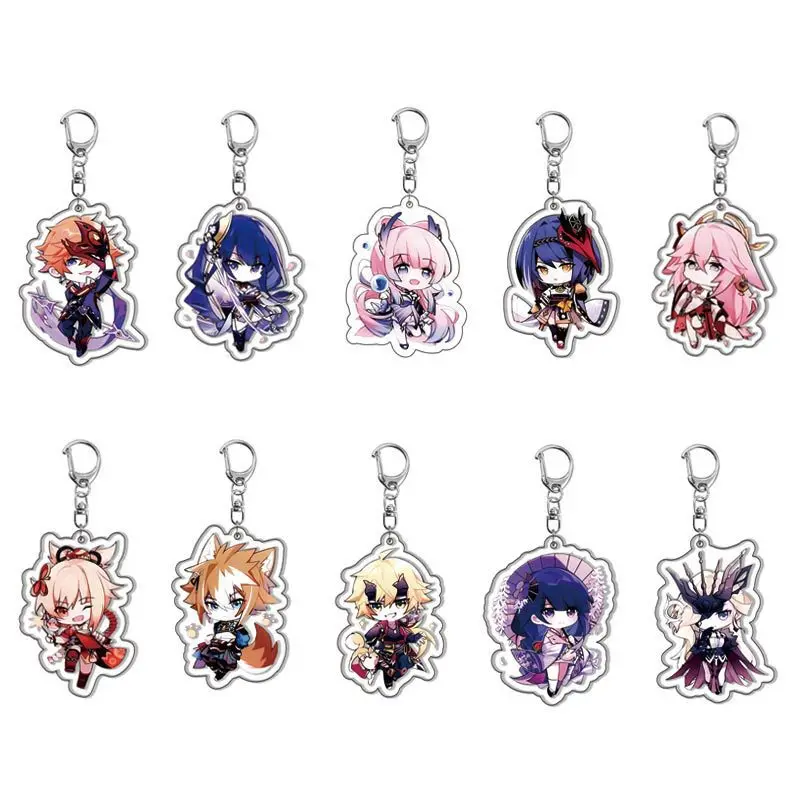 Lumine Aether Acrylic Fun Keychain Jewelry Friends Gift Bag Charms Keyring Souvenir Creative Key Chain Pendant Collection Cute