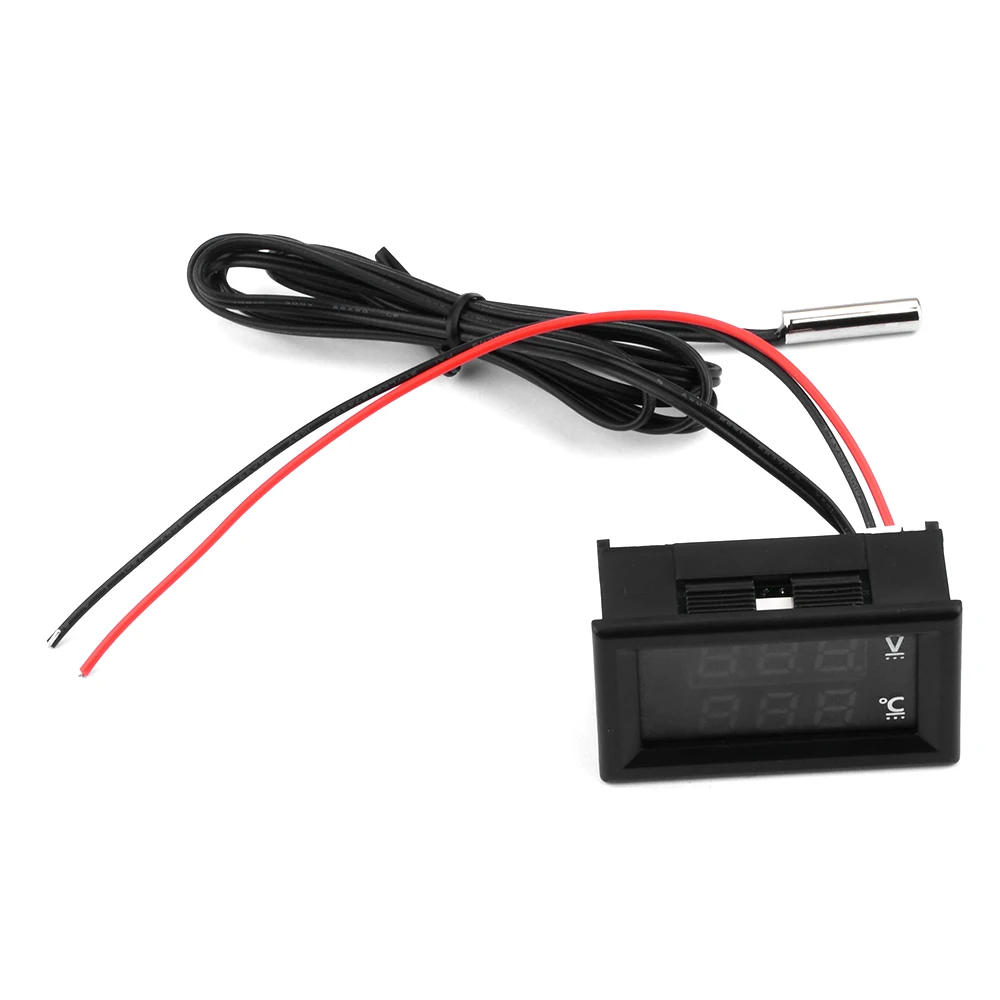 Imagem -03 - Voltímetro Digital Termômetro 056 Polegadas Temperatura Sensor Medidor Tensão Temperatura Tester com Ntc Probe Cable dc 428v