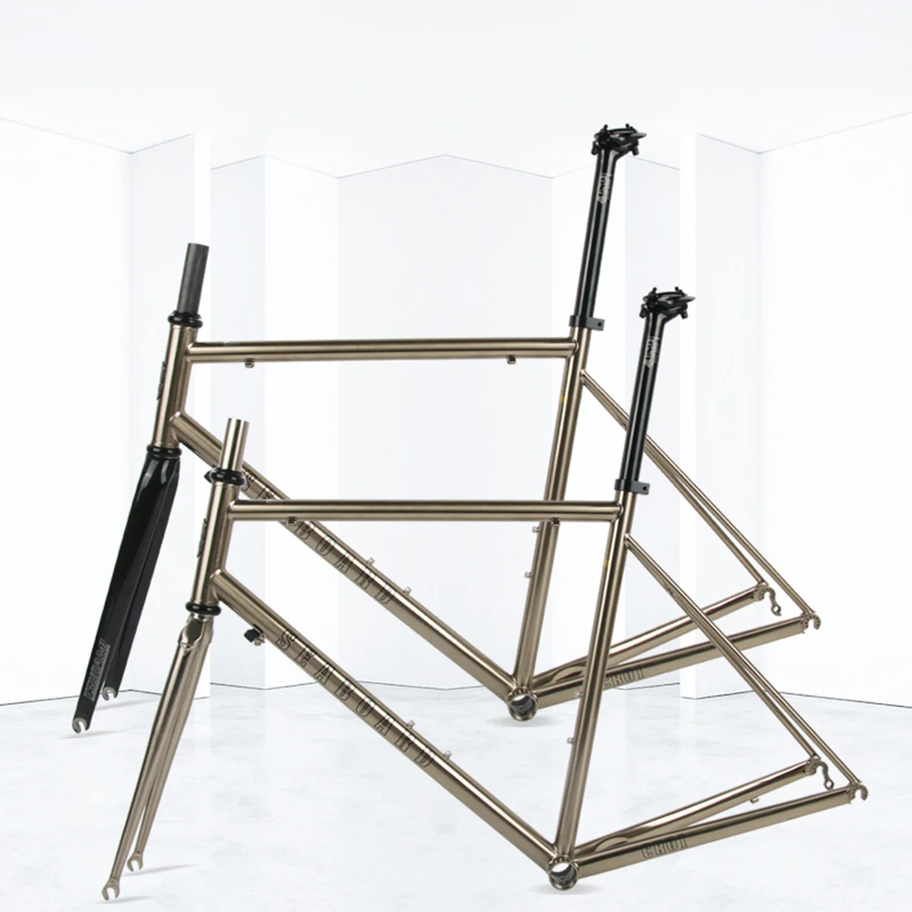 SEABOARD-Ultralight Road Bicycle Frame, Carbon and Steel Fork, Heat Treated, Chrome Molybdenum Steel, TSUNAMI CR01 4130