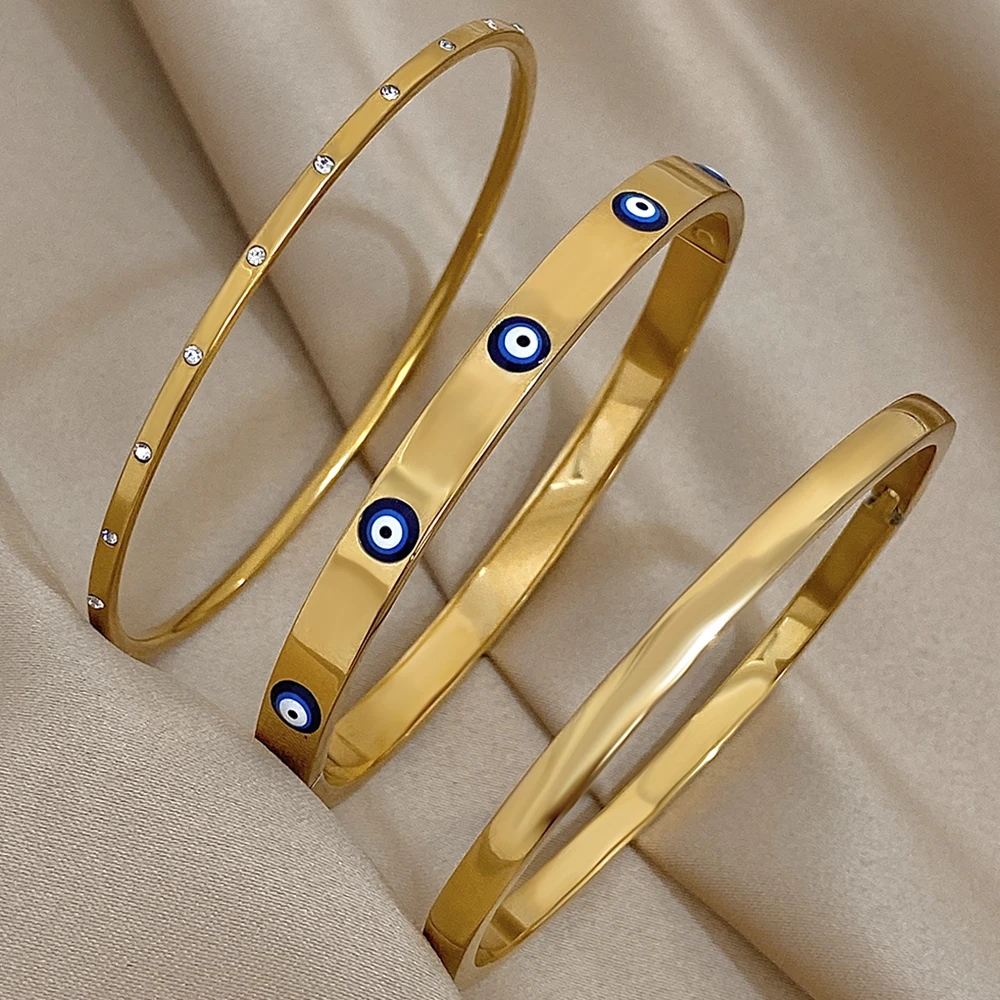1 Stück minimalistisches vergoldetes Armband für Damen und Herren, schlichtes, schmales Armband aus Edelstahl, Manschettenarmband, Schmuckgeschenk für den Alltag und Partys – Detail 3