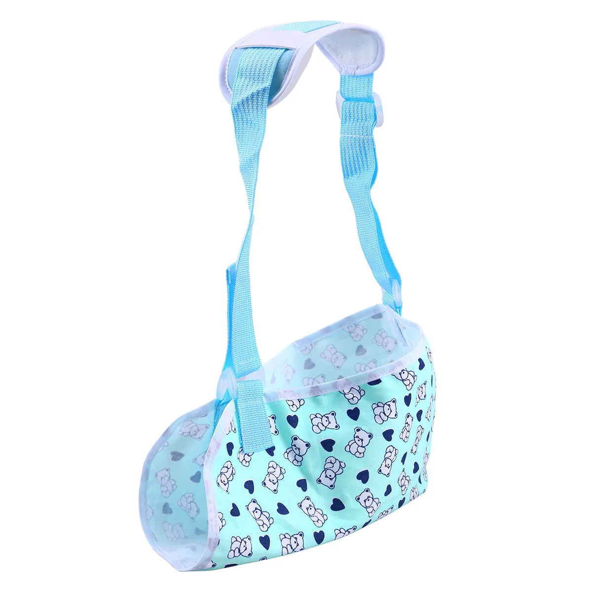 Children Arm Sling Adjustable Height Buckle Fastening Breathable Forearm Support Medical Sling Cotton Bear Style Arm Sling