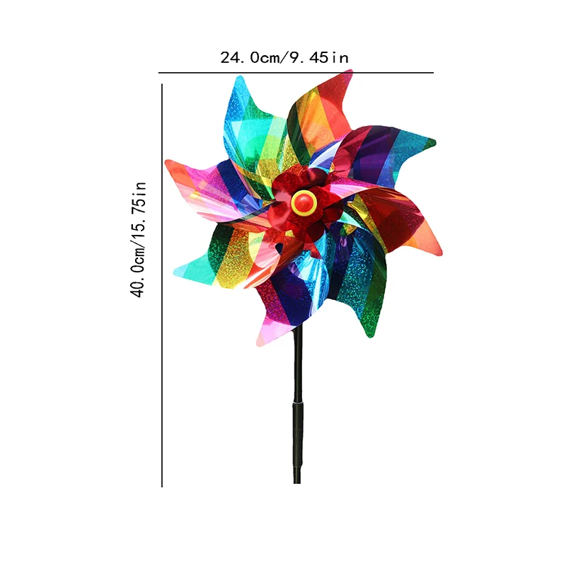 Garden Yard Windmill Wind Spinner Ornament Decoration Kids Toys Balcony Viewing Plastic Party Outdoor Decoration Colorful