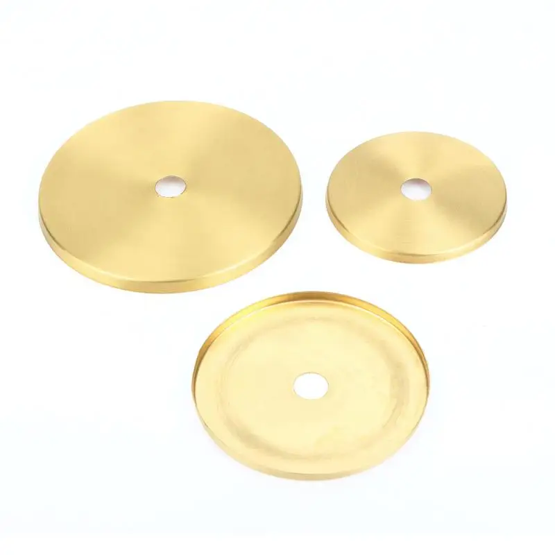 【CCA】Brass Folded Round Cap Glass Ceramic Mouth Cap Hollow Tube Sealing Round Sheet Lighting Accessories DIY Lampshade Cover