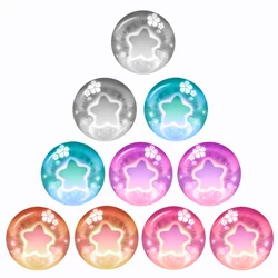 In Pairs Mixed With 12mm/16mm/18mm/20mm/25mm/30mm Round Doll Eyes Star Glass Cabochon Demo Flat Back Making Findings