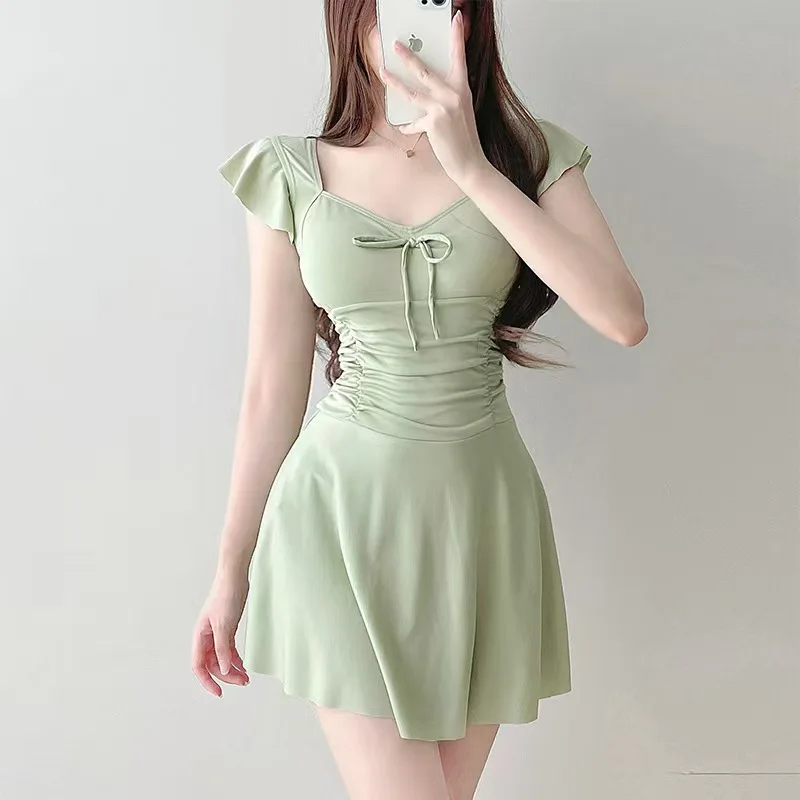 New One-piece Dress Swimsuit Women's Sports Conservative Slimming and Plump Swimsuit