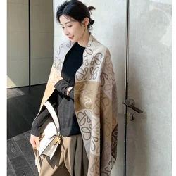 Scarf Women's Autumn and Winter Imitation Cashmere Long Warm Outer with Dual-purpose Versatile Winter Shawl