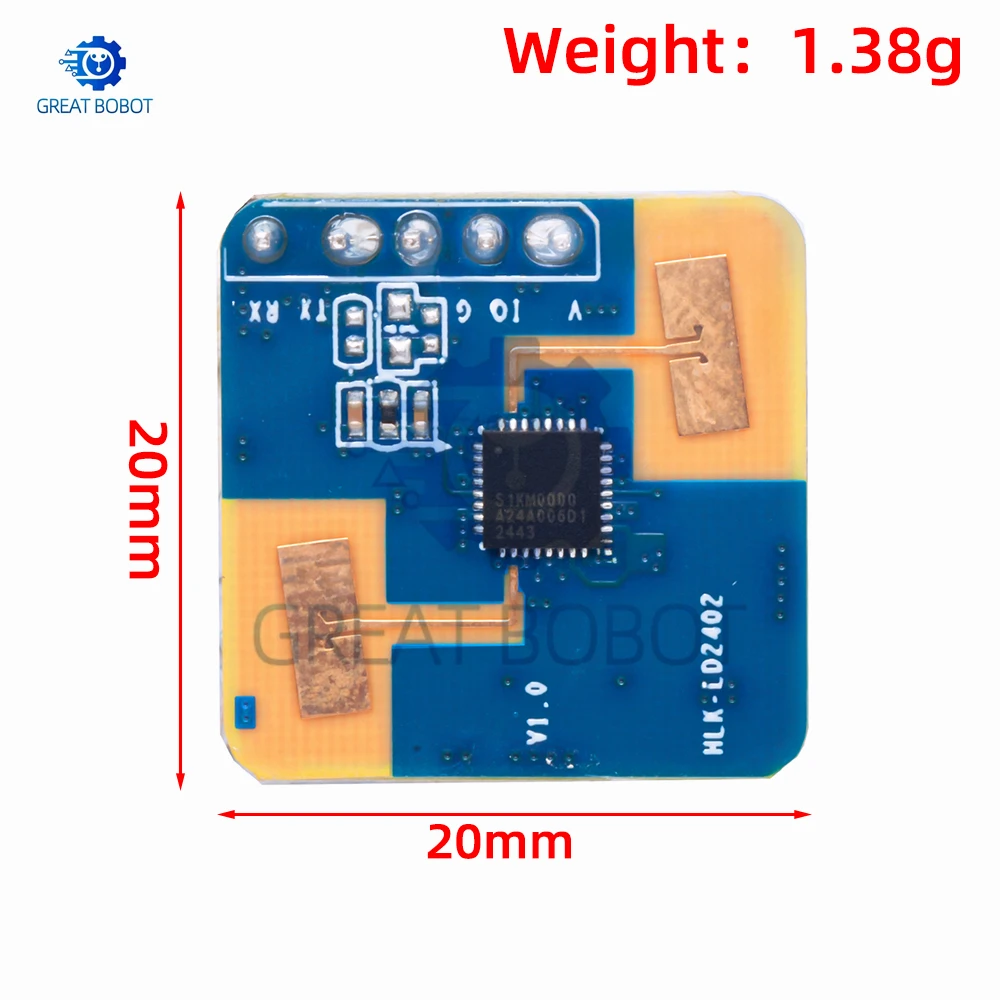 LD2402 LD2420 24G Human Body Radar Sensor Module, Millimeter Wave ISM Band High Sensitivity Low Power Consumption