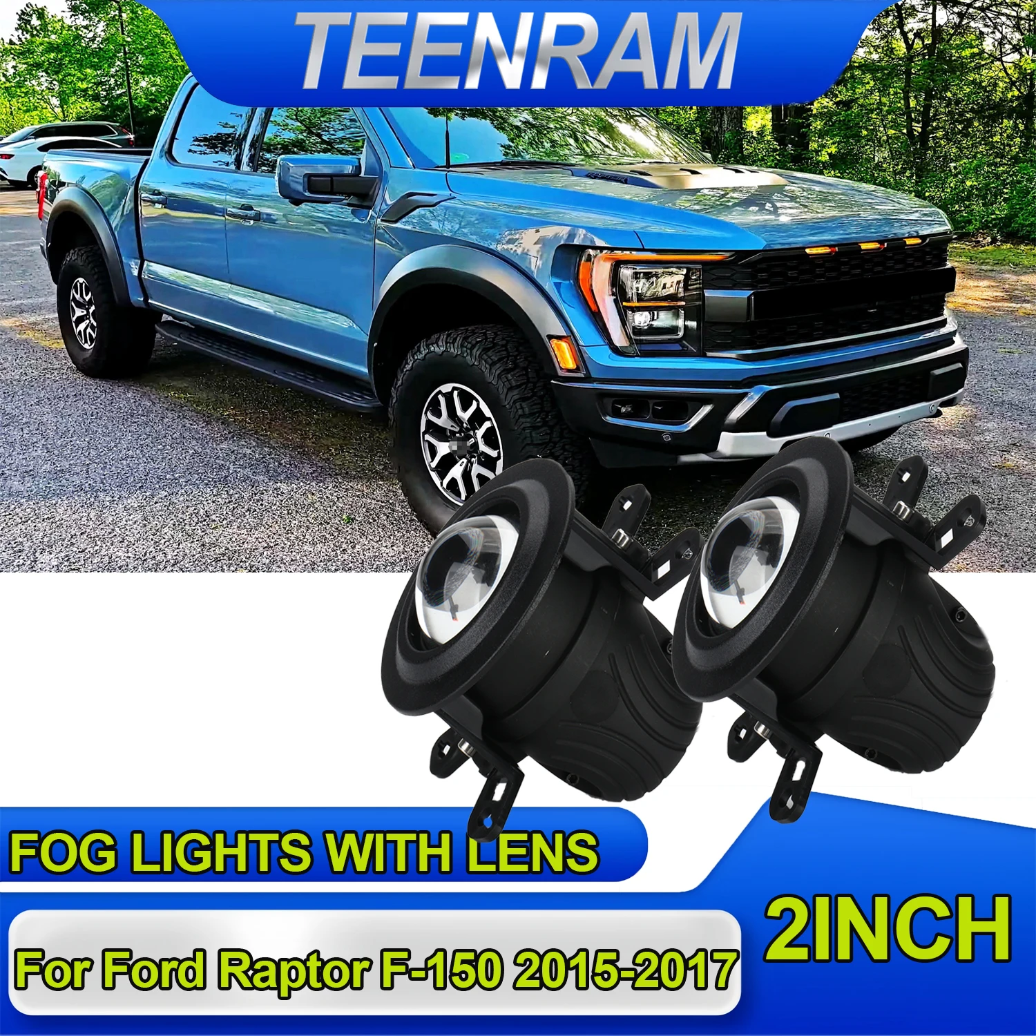 2inch Car Projector Lens Fog Light CSP Chip Yellow White Light Fog Light 12V Waterproof Bi Led For Ford Raptor F-150 2015-2017