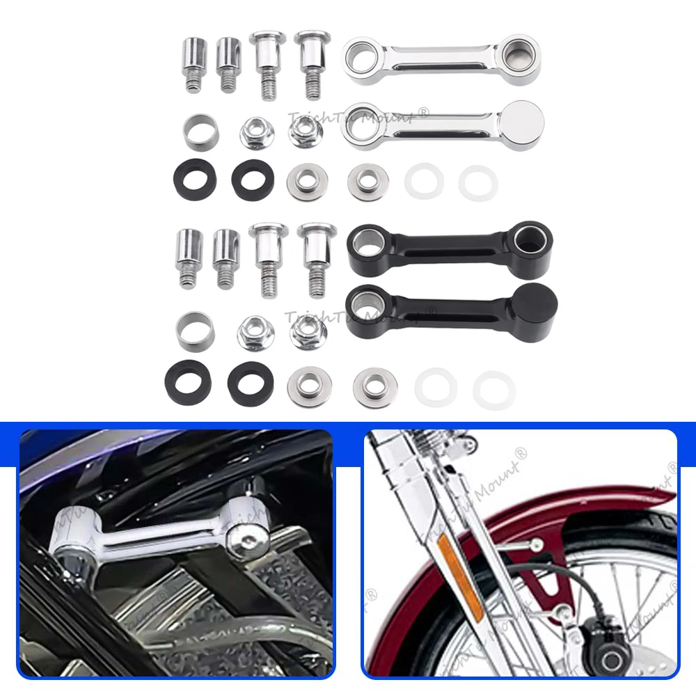 

Деталь мотоцикла, черный хромированный кронштейн для крепления крыла с необходимой оборудованием для Harley Davidson 1993-2006 Softail Springer FXSTS