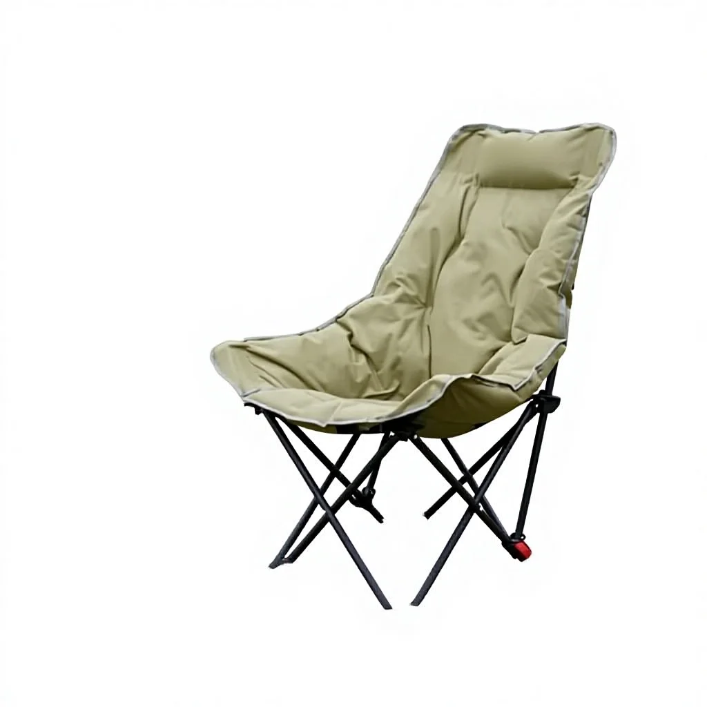 High Back Moon Chair Four-gear Adjustment Outdoor Portable Camping Folding Leisure Simple Recliner Winter Quilting